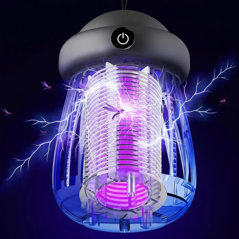 Lampe UV anti-moustiques avec grille électrique 3000V – rechargeable