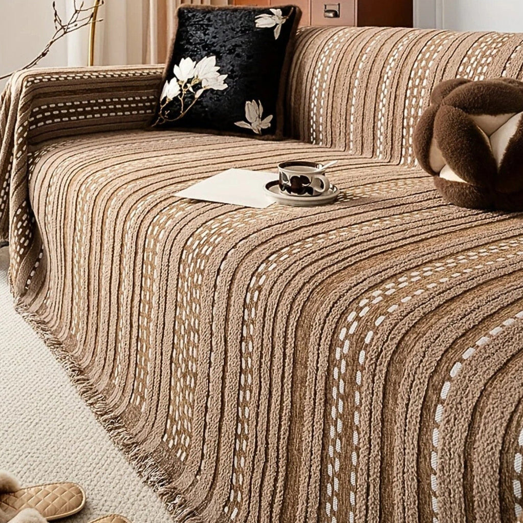 Couverture de canapé boho en peluche style Sahara