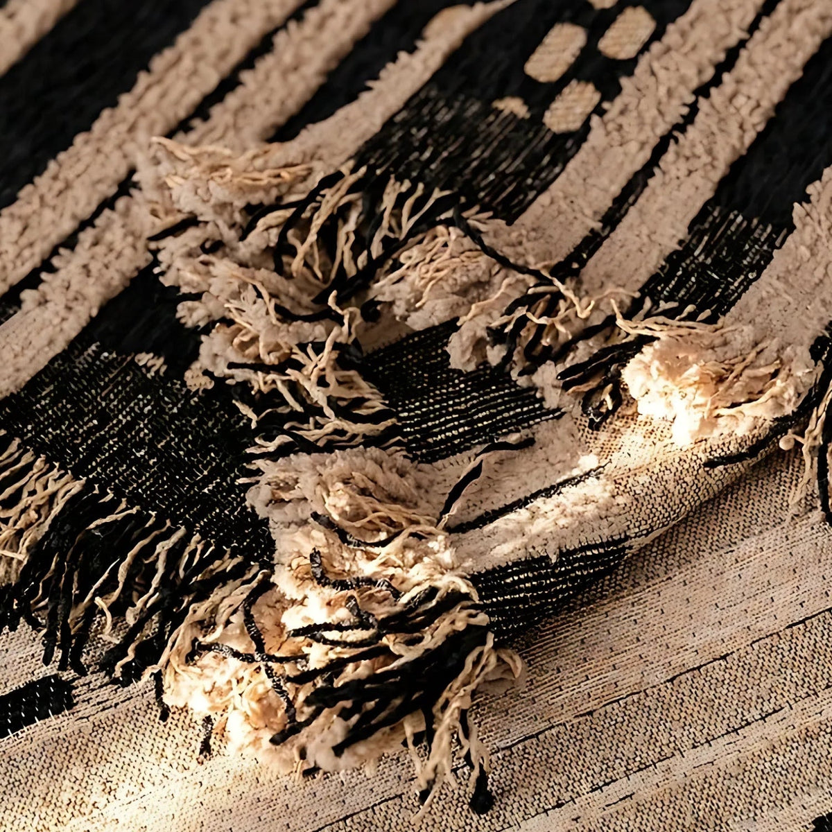 Couverture de canapé boho en peluche style Sahara