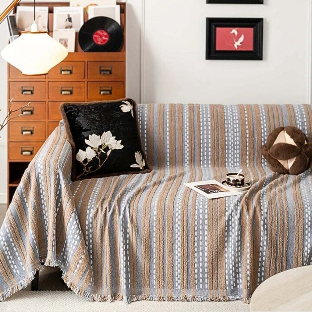 Couverture de canapé boho en peluche style Sahara