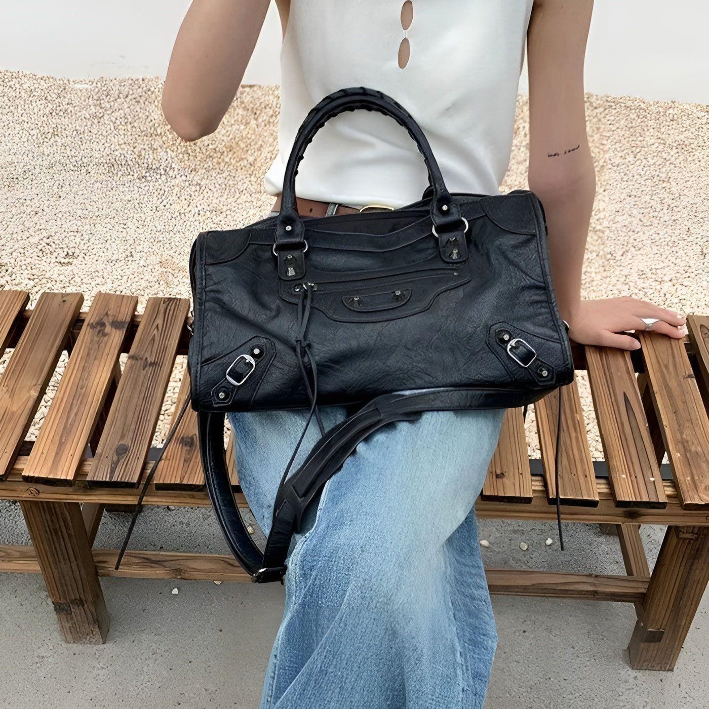 Skanto | Salome Veske | Sac à Main Spacieux en Cuir PU | Noir