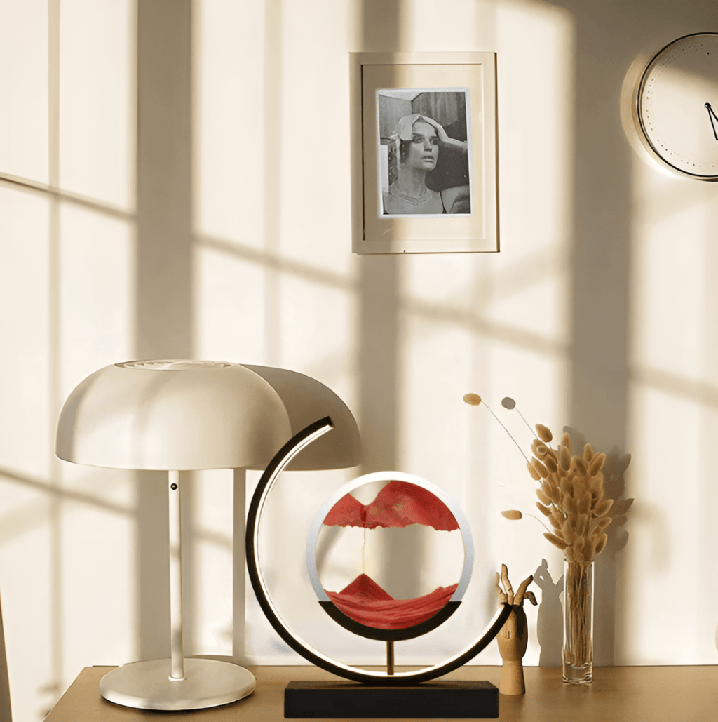 Lampe à sable avec sable en mouvement et éclairage LED dimmable pour une ambiance apaisante
