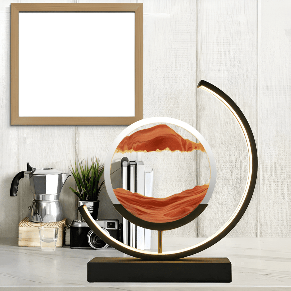 Lampe à sable avec sable en mouvement et éclairage LED dimmable pour une ambiance apaisante
