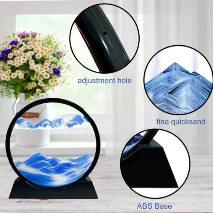 Sablier | Art de sable 3D Profondeur | Effet apaisant de flux | AquaScape