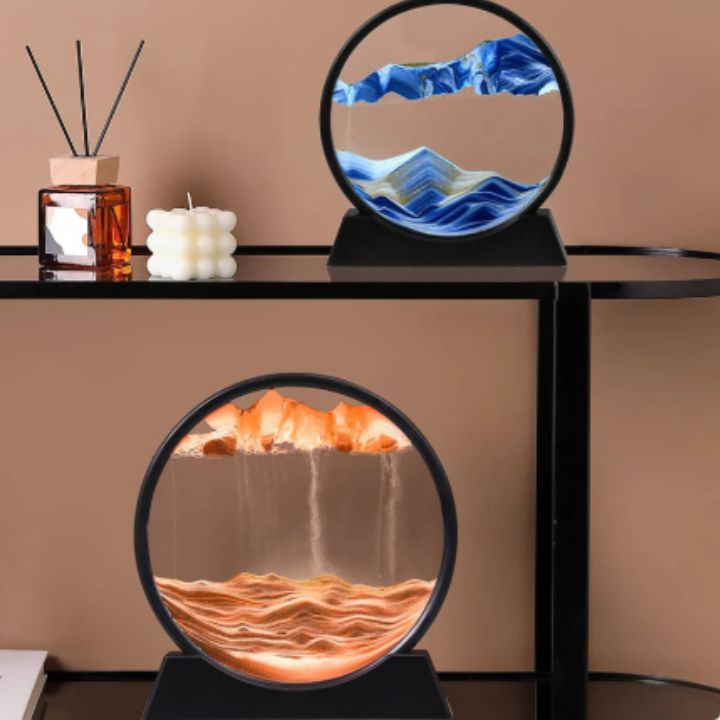 Sablier | Art de sable 3D Profondeur | Effet apaisant de flux | AquaScape