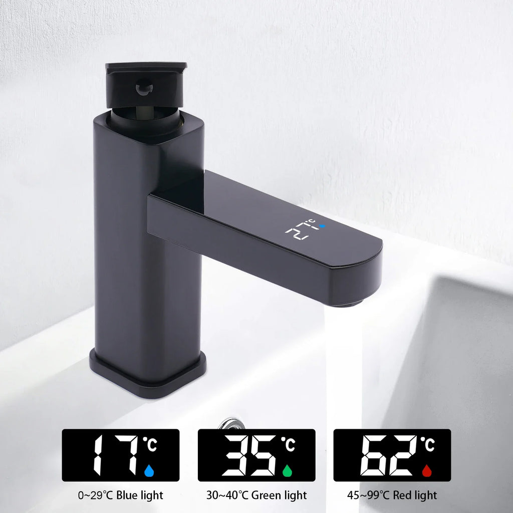 Robinet de lavabo avec affichage numérique de la température