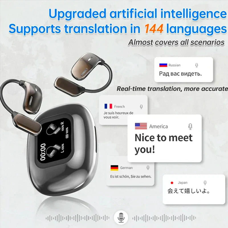 Casque de traduction en temps réel avec écran LCD tactile – Lexora
