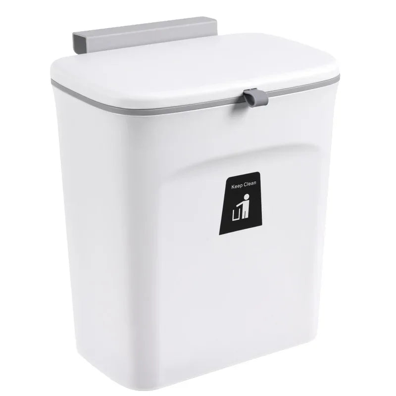 Skanto | Poubelle de cuisine et de salle de bain murale avec couvercle - Disponible en tailles 7L et 9L, idéale pour le stockage et la gestion des déchets