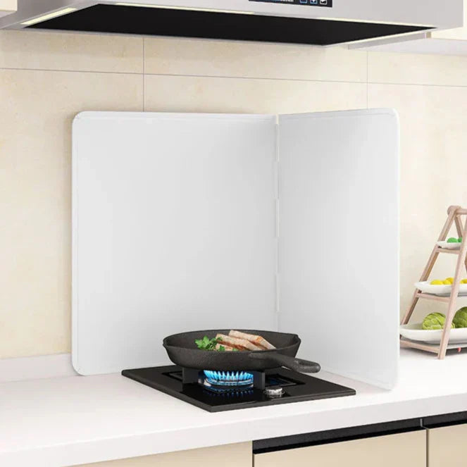 Écran de protection pliable en acier inoxydable contre les éclaboussures de graisse 2 côtés – CookShield