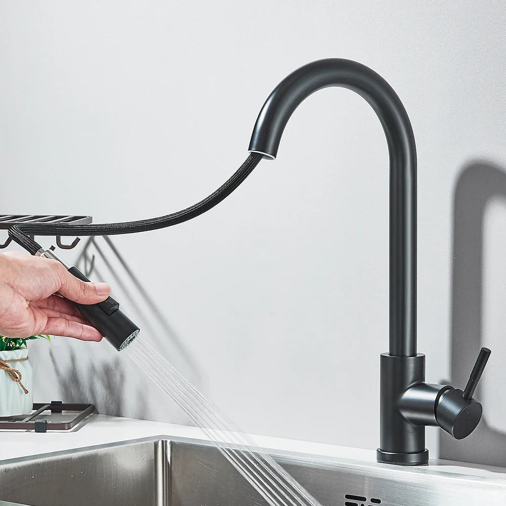 Robinet de cuisine extensible à commande tactile intelligente