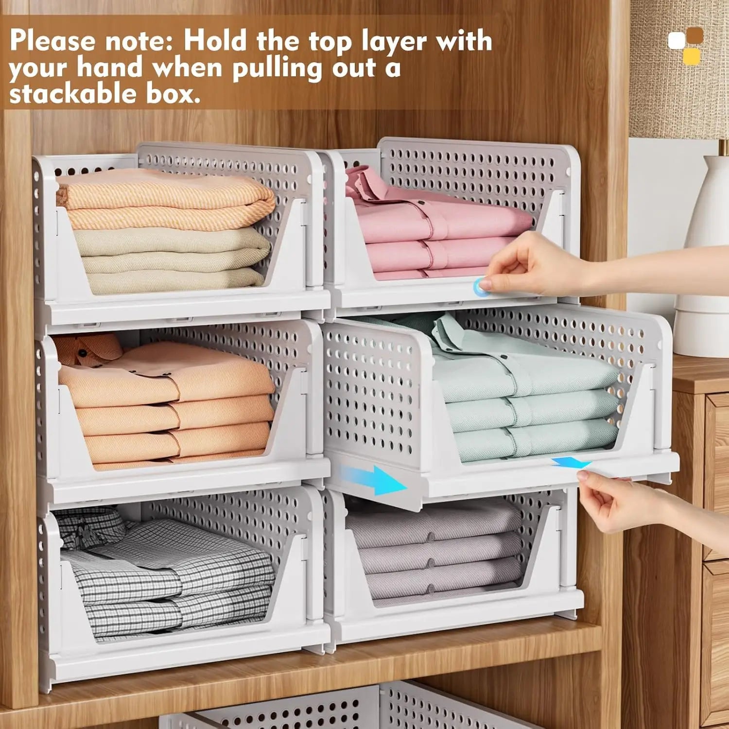 Pack de 5 boîtes pliables pour le rangement des vêtements dans le placard – Liora