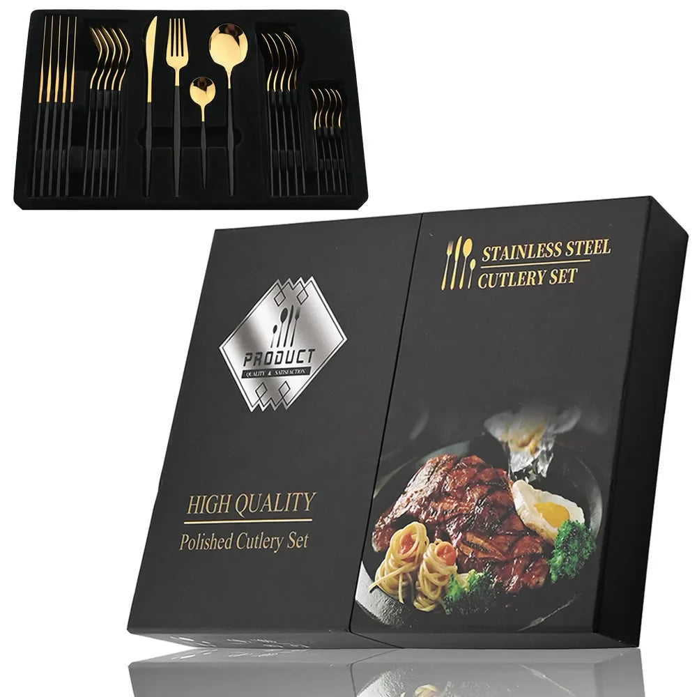 Ensemble de Couverts en Or Luxe - Pour une Mise en Table Élégante