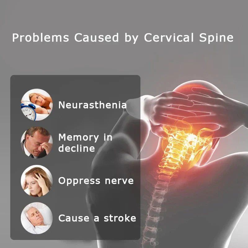 Dispositif de traction cervicale gonflable réglable avec compresse chauffante – Neris