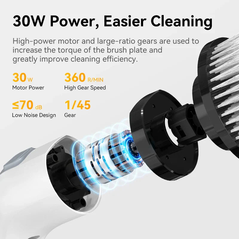 Brosse de Nettoyage Électrique Sans Fil avec 7 Têtes de Nettoyage - SpinClean
