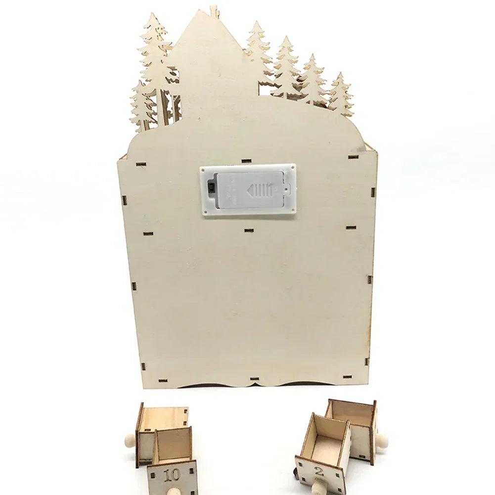 Nordlicht – Calendrier de l'Avent en bois Noël Village de rennes – 24 tiroirs