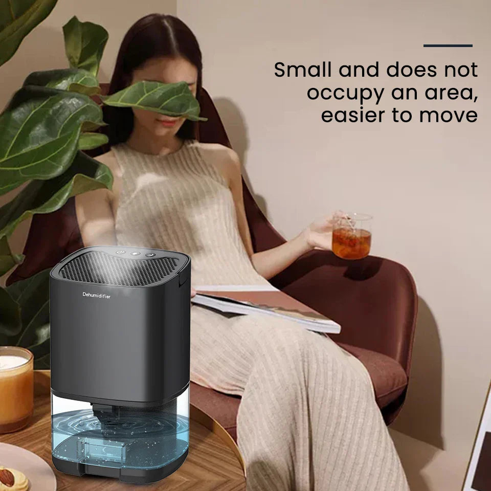Déshumidificateur portable 2 en 1 de 1000 ml avec filtre à air et veilleuse – Aveline