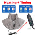 Massager de cou et d'épaules chauffant ThermoLiva | Coussin chauffant USB avec vibration | 3 niveaux de température & minuterie | Doux en peluche