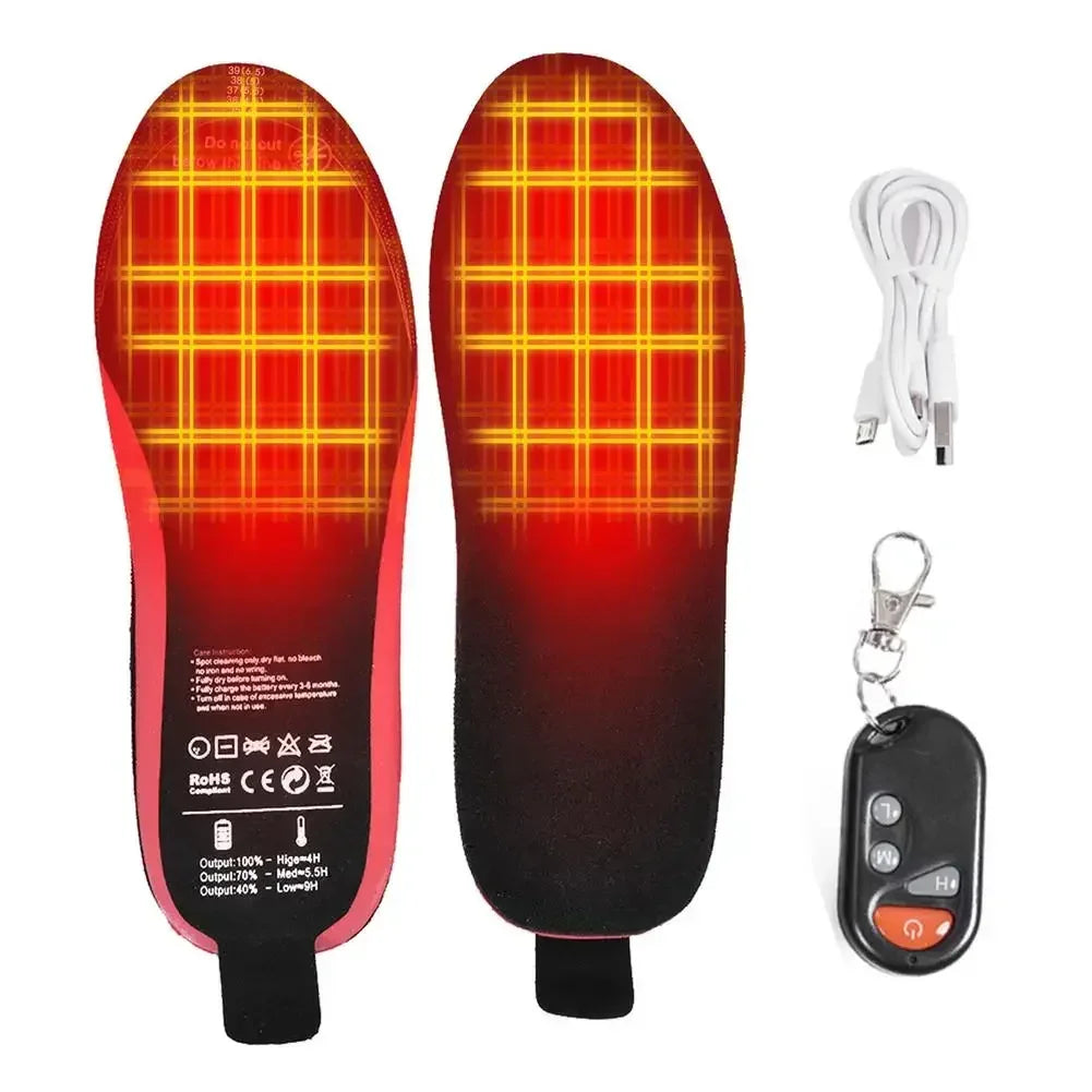 Semelles chauffantes WarmStep Pro | Rechargeables avec télécommande | 3 niveaux de chaleur | Découpables | Chauffe-pieds électriques pour l'hiver et les activités en extérieur