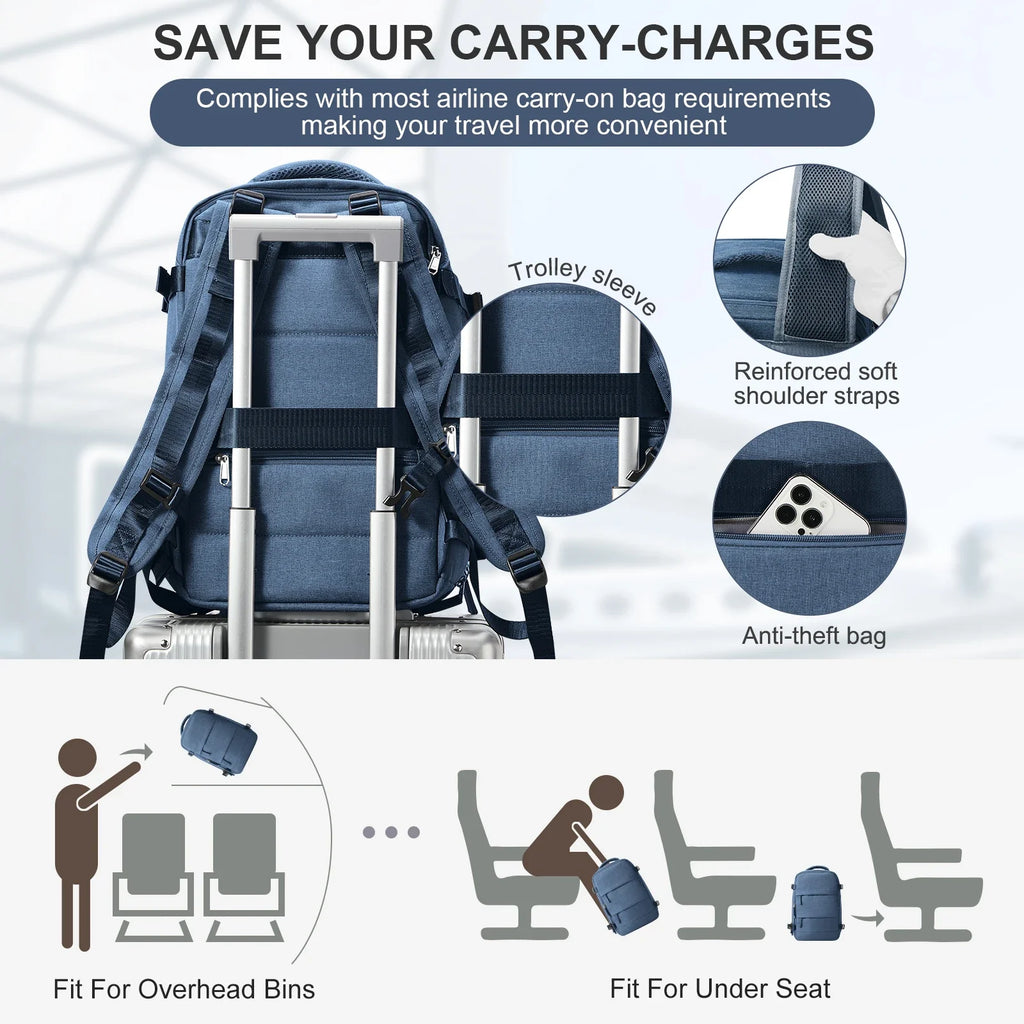 Sac à dos de voyage Travomate | Étanche & Polyvalent | Compartiment pour ordinateur portable 15,6" | Grande capacité avec séparation humide-sèche