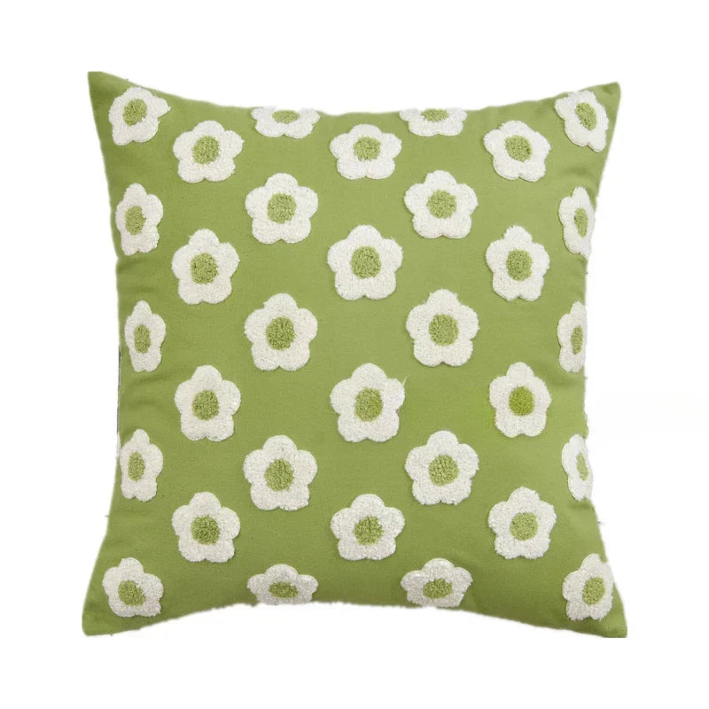 Housse de Coussin Jacquard Avec Broderie 45x45 Cm