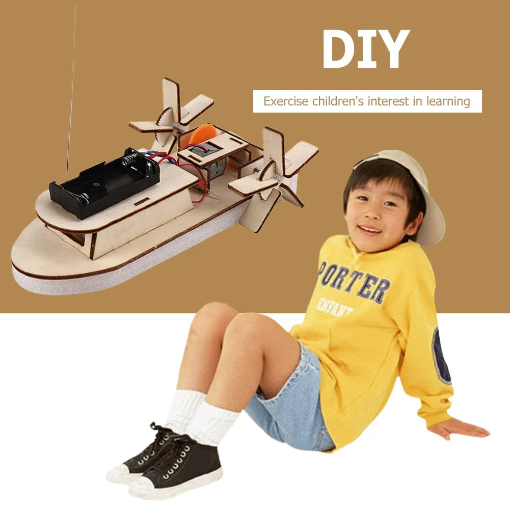 Bateau Éducatif en Bois DIY – Construisez Votre Propre Bateau Jouet Électrique