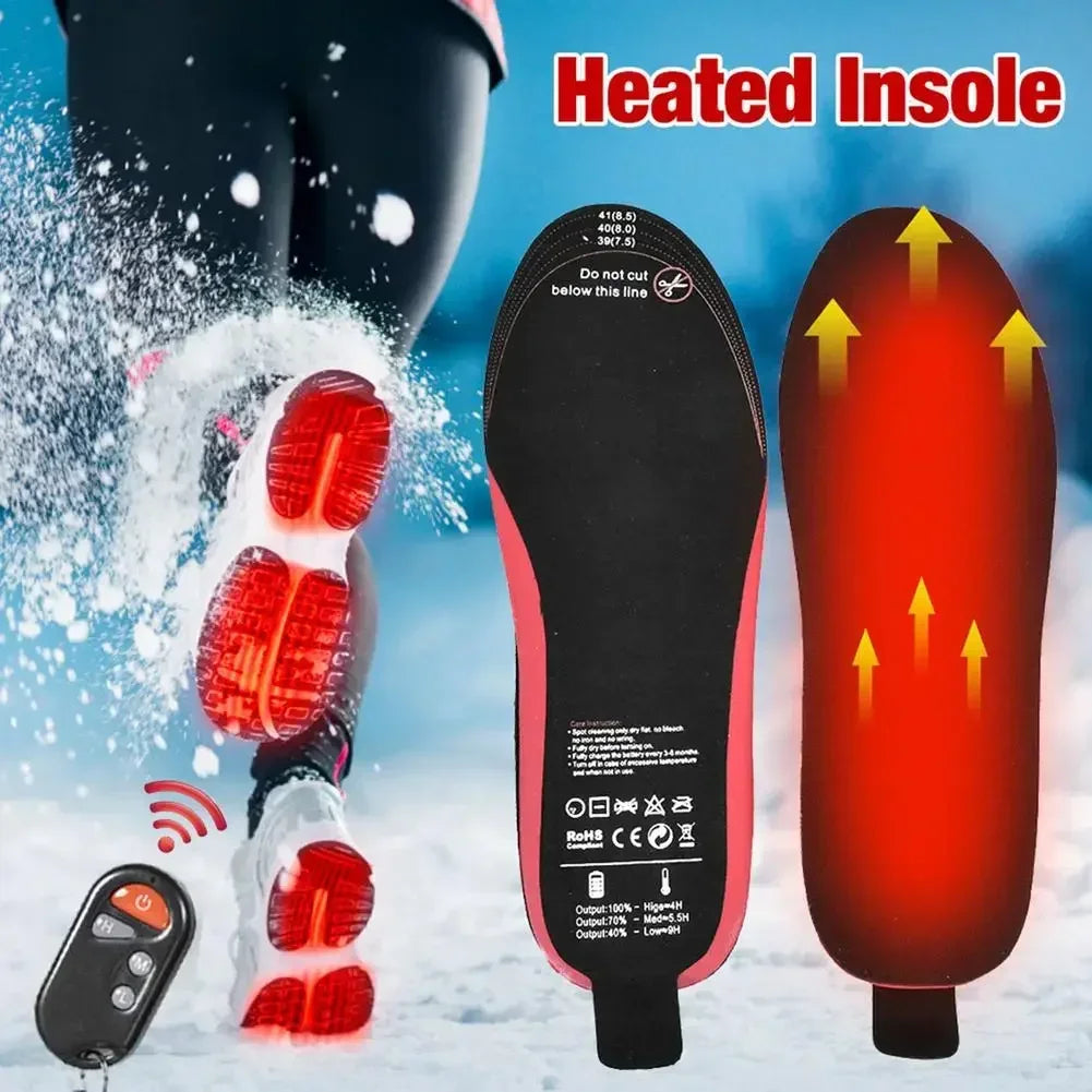 Semelles chauffantes WarmStep Pro | Rechargeables avec télécommande | 3 niveaux de chaleur | Découpables | Chauffe-pieds électriques pour l'hiver et les activités en extérieur