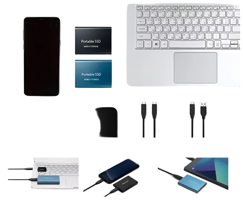 Speedora Ultra SSD Externe | USB 3.1 Type-C | Jusqu'à 1000 Mo/s | 500 Go / 1 To / 2 To | Compact & Résistant aux Chocs