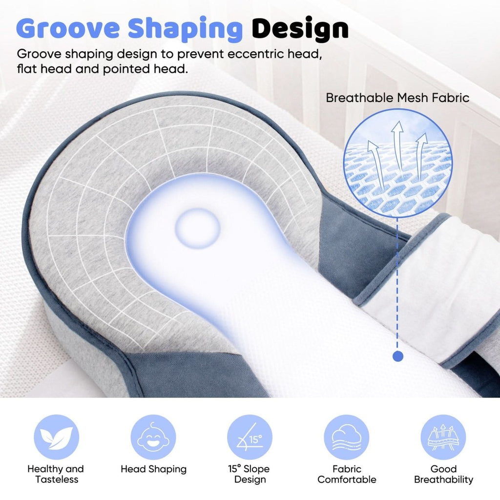 NESTLENAP Coussin pour Bébé – Coussin Ergonomique pour un Sommeil Sûr des Bébés