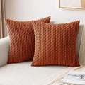 Housse de coussin en velours côtelé boho – Housse de coussin décoratif rayée élégante pour canapé ou lit