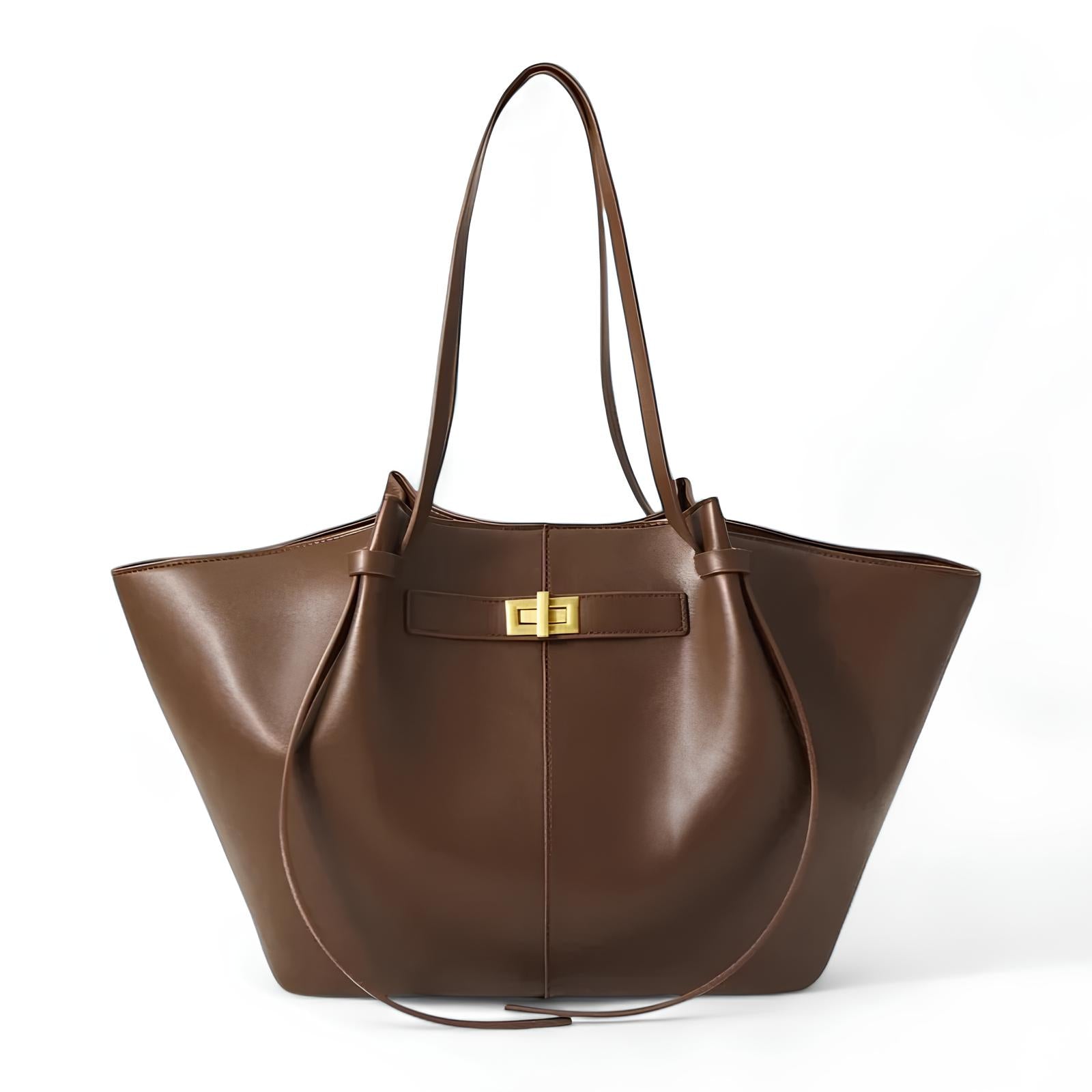 Grand sac à main Lyra en cuir PU noir