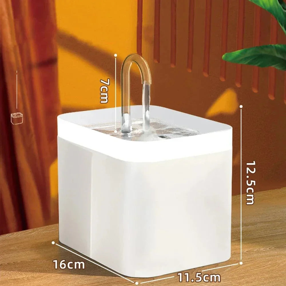 Fontaine à eau ultra-silencieuse pour animaux de compagnie avec filtration intelligente – 1,5 l en acier inoxydable