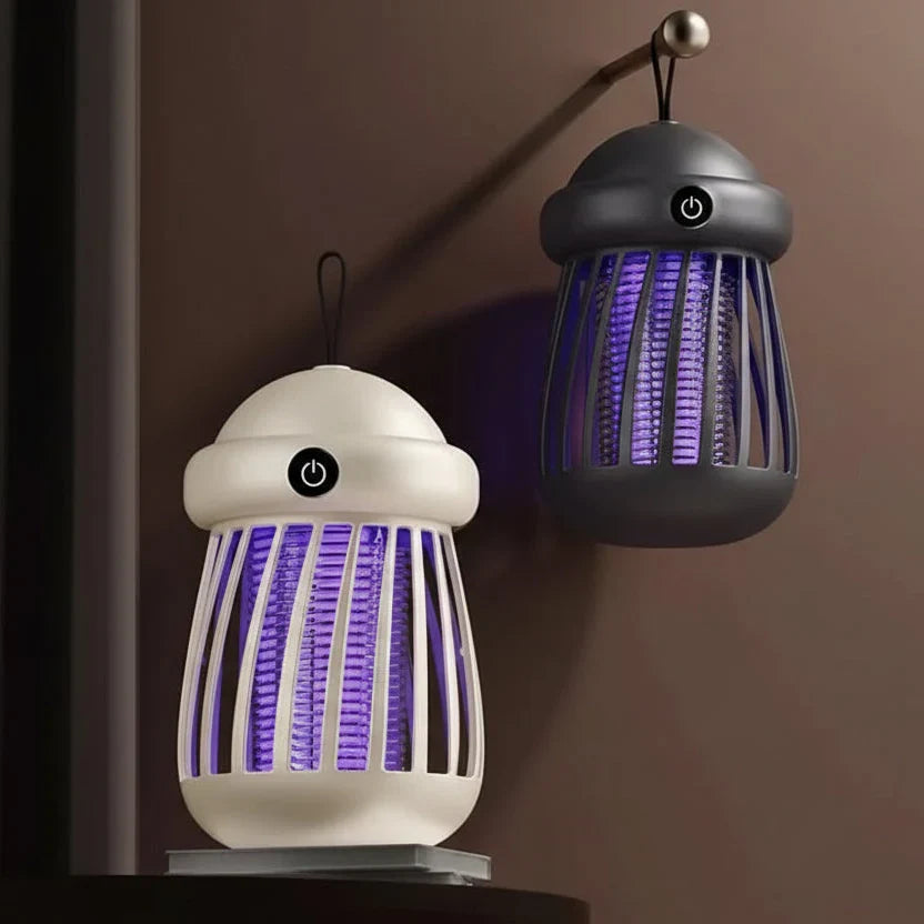 Lampe UV anti-moustiques avec grille électrique 3000V – rechargeable