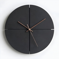 Horloge Murale Ronde/Carrée Noire Scandinave pour Intérieurs Modernes