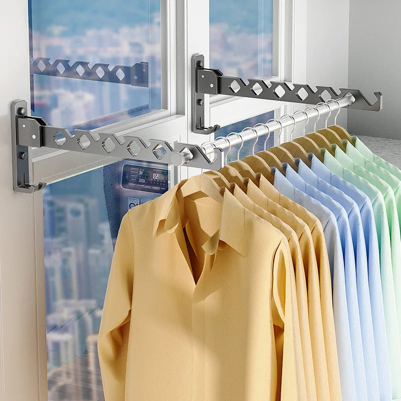 Porte-vêtements mural réglable – Organisateur de linge pliable à haute capacité