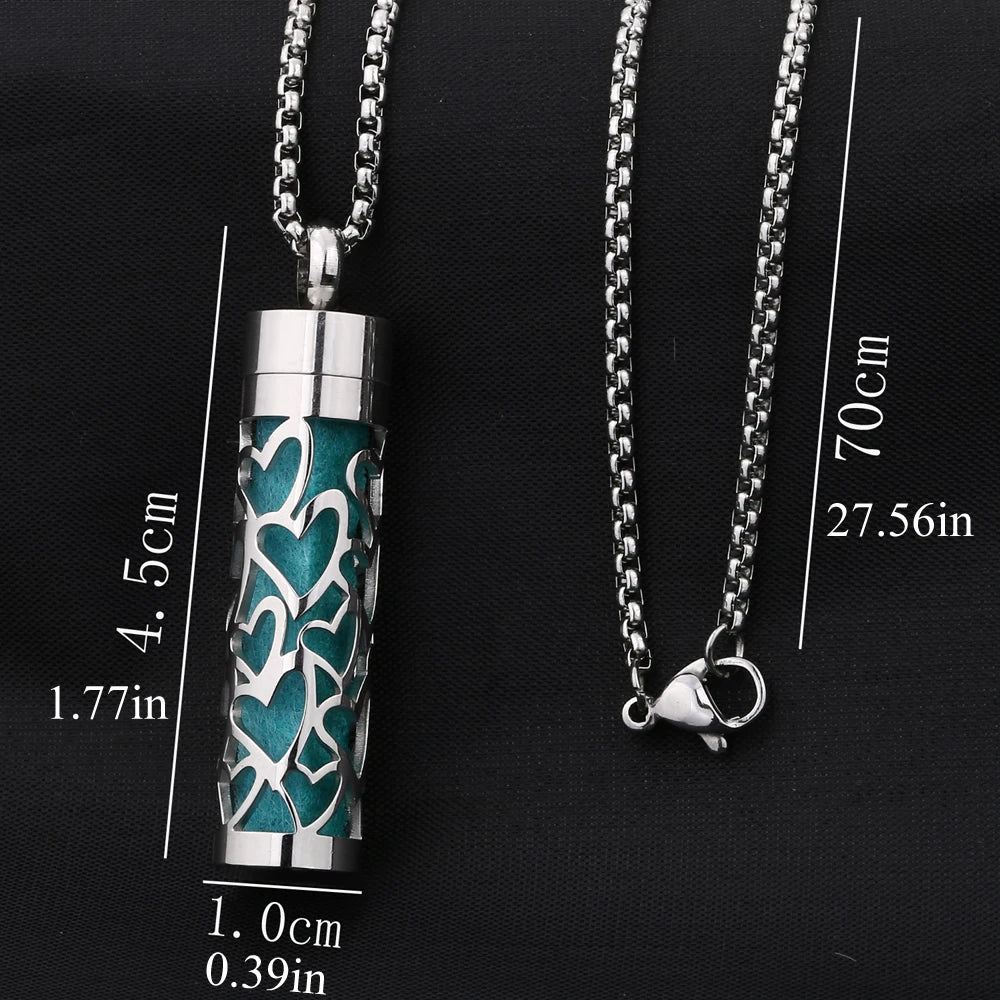 1+1 Gratuit | Collier parfumé pour femmes avec pendentif | Acier inoxydable hypoallergénique | Avec tampons parfumés | 60 cm ajustable
