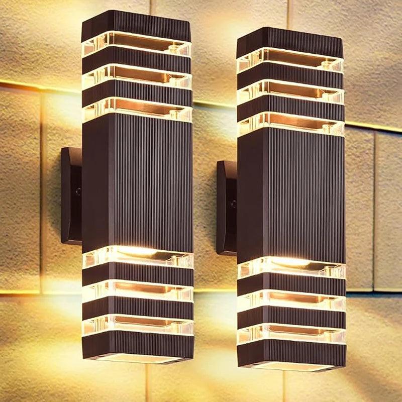 LumiBloc Applique LED extérieure | Effet Up & Down | Douille E27 | Étanche IP65 | Design moderne pour jardin et balcon