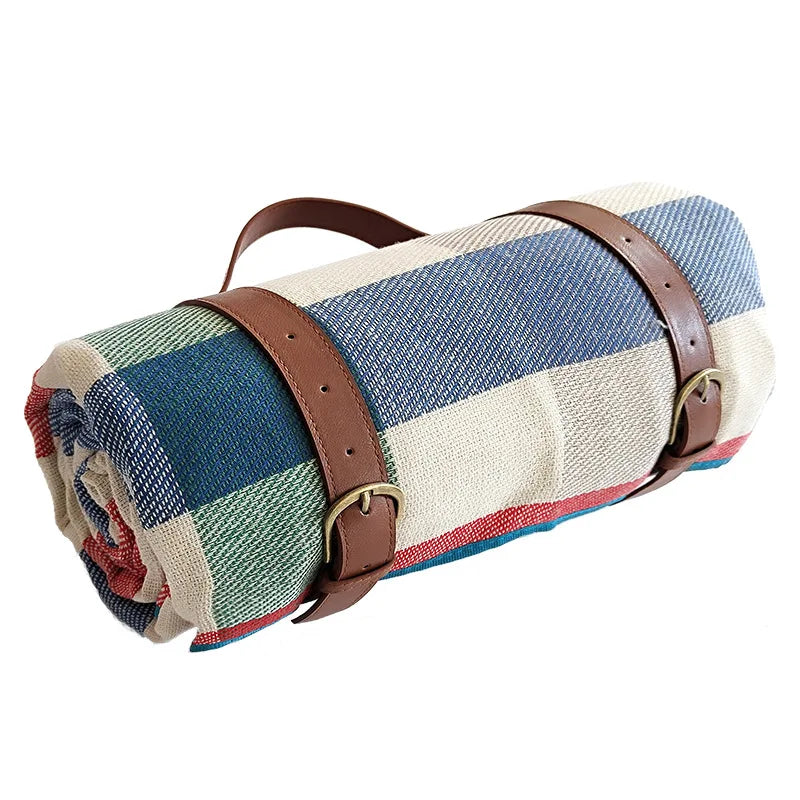 Couverture de Pique-Nique Imperméable avec Motif à Carreaux et Rembourrage en Mousse Confortable