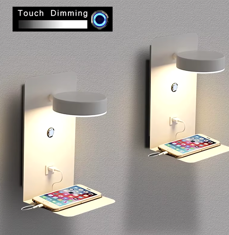 Skanto | Applique LED multifonction dimmable avec chargeur USB pour chambre