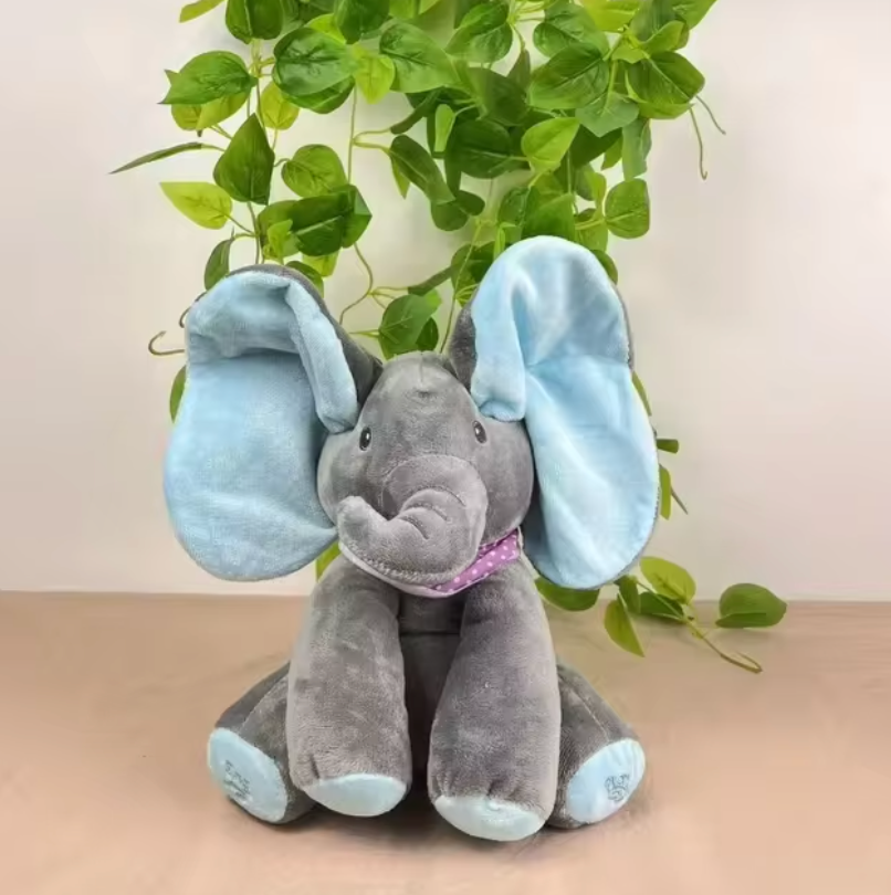 ElliJoy™ – Éléphant en peluche parlant Peek-a-Boo