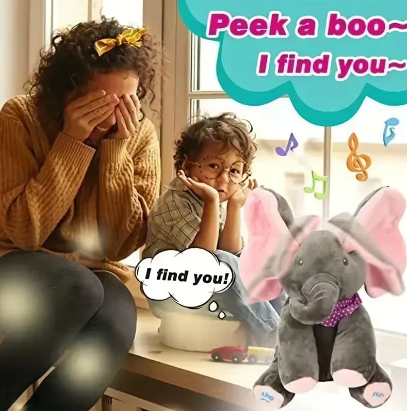 ElliJoy™ – Éléphant en peluche parlant Peek-a-Boo
