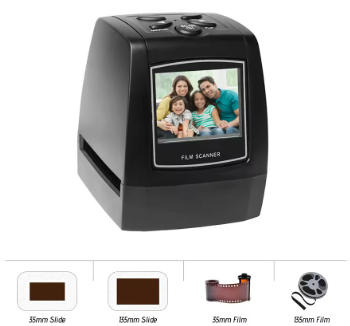 Numériseur de diapositives avec aperçu LCD, emplacement pour carte SD et fonction autonome