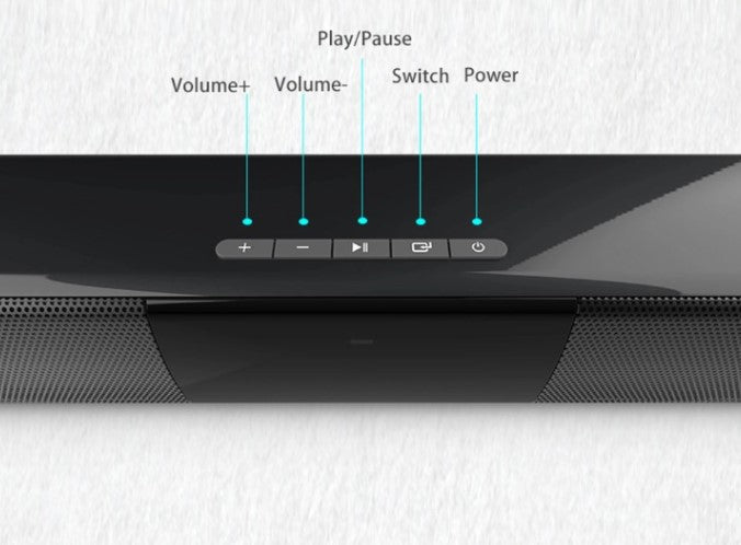 Système de haut-parleurs stéréo sans fil soundbar Bluetooth avec FM et USB – CineWave