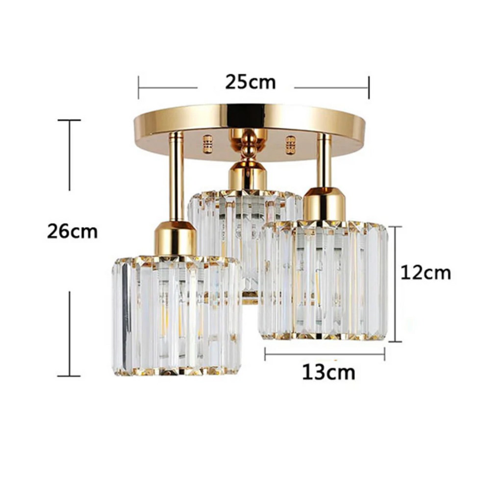 Élégante lumière de plafond semi-encastrée en cristal pour chambre et salon