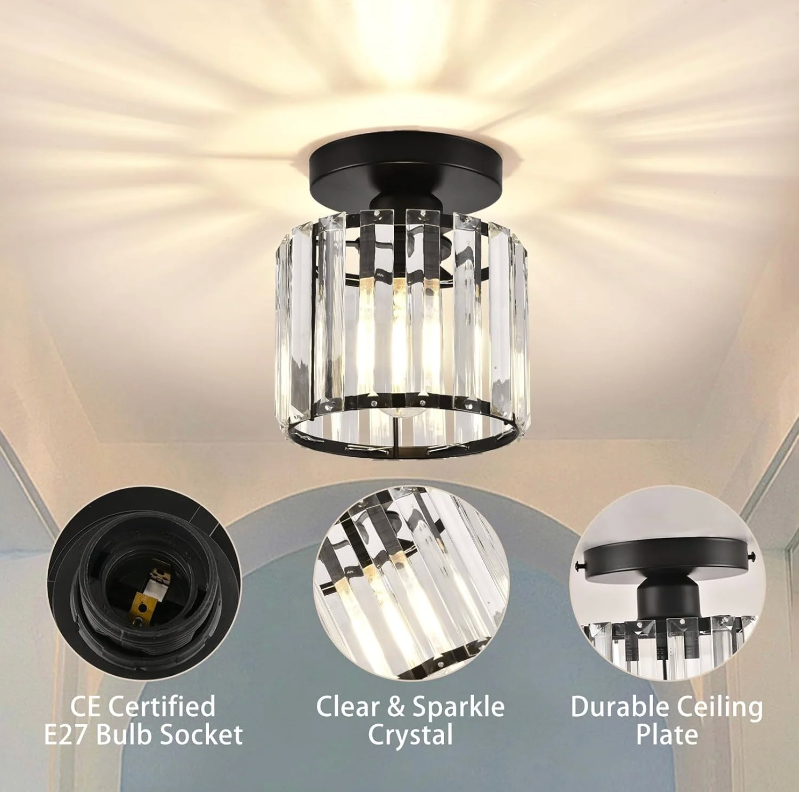 Lustre Encastré Élégant - Éclairage Moderne pour Couloir