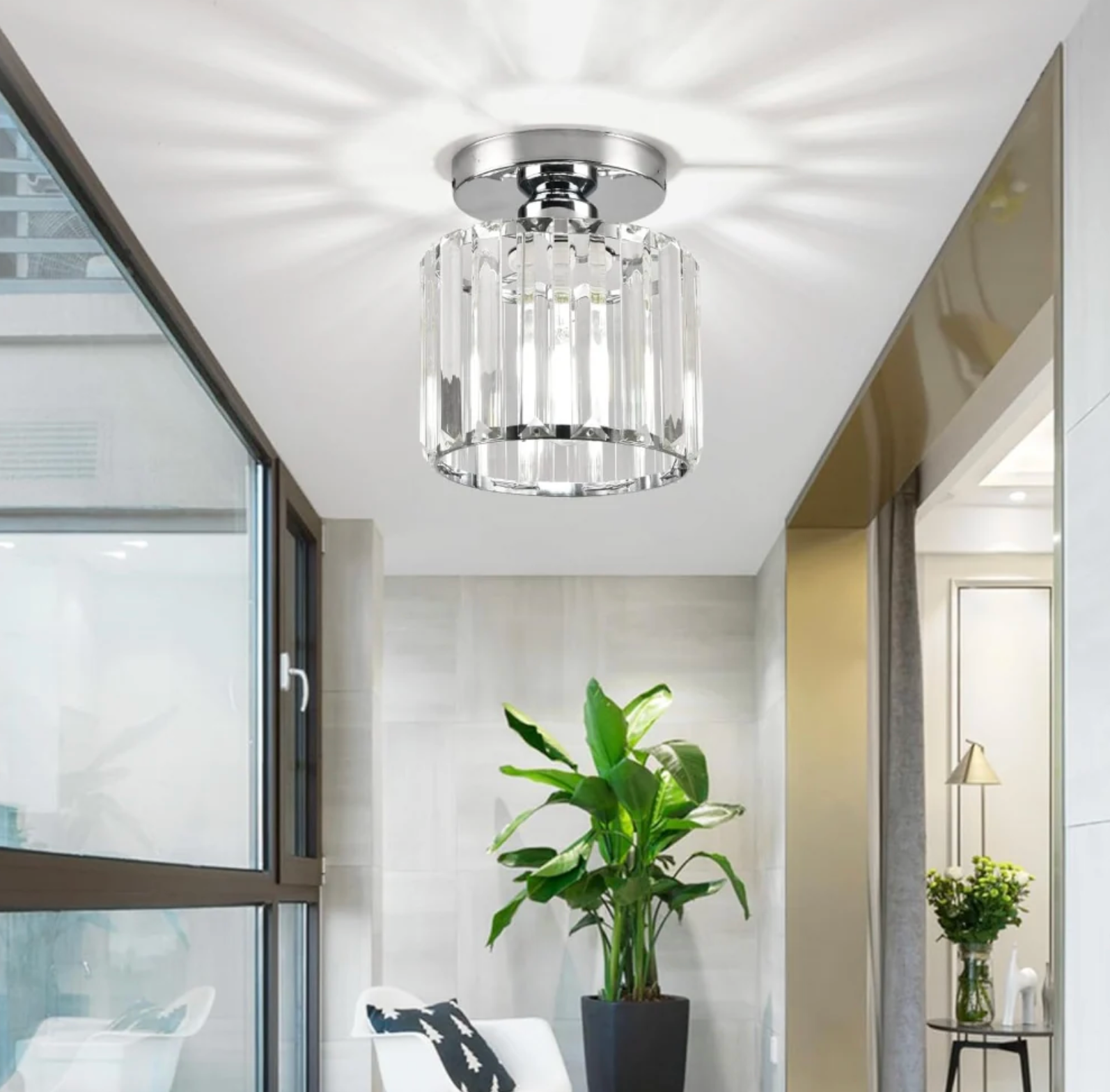 Lustre Encastré Élégant - Éclairage Moderne pour Couloir