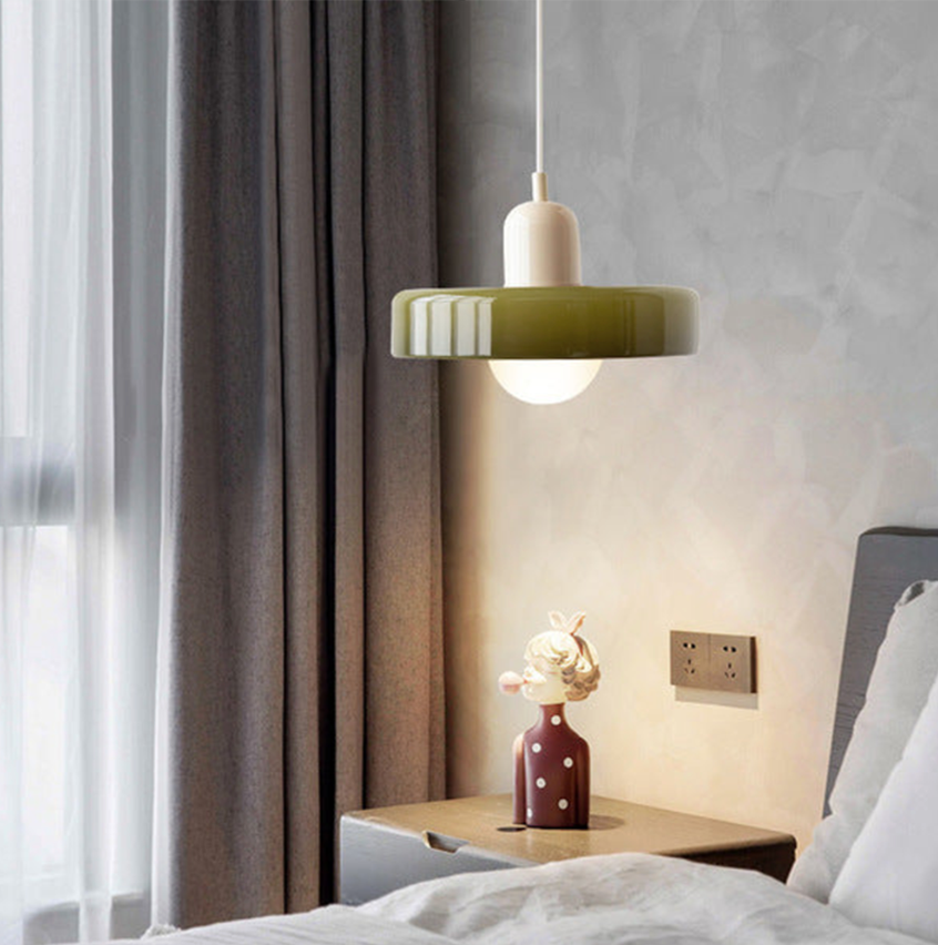 Luminaire en Verre Inspiré du Bauhaus – Éclairage Suspendu Moderne pour Cuisine