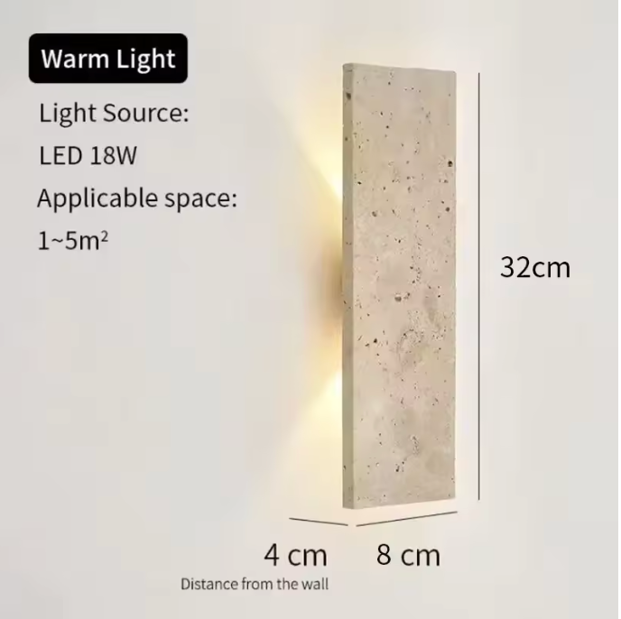 Applique Murale Extérieure LED | Luminaire en Pierre Naturelle Étanche pour Murs Extérieurs