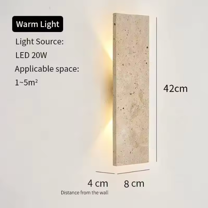 Applique Murale Extérieure LED | Luminaire en Pierre Naturelle Étanche pour Murs Extérieurs