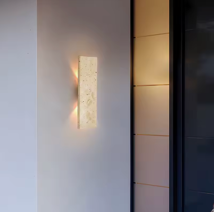 Applique Murale Extérieure LED | Luminaire en Pierre Naturelle Étanche pour Murs Extérieurs