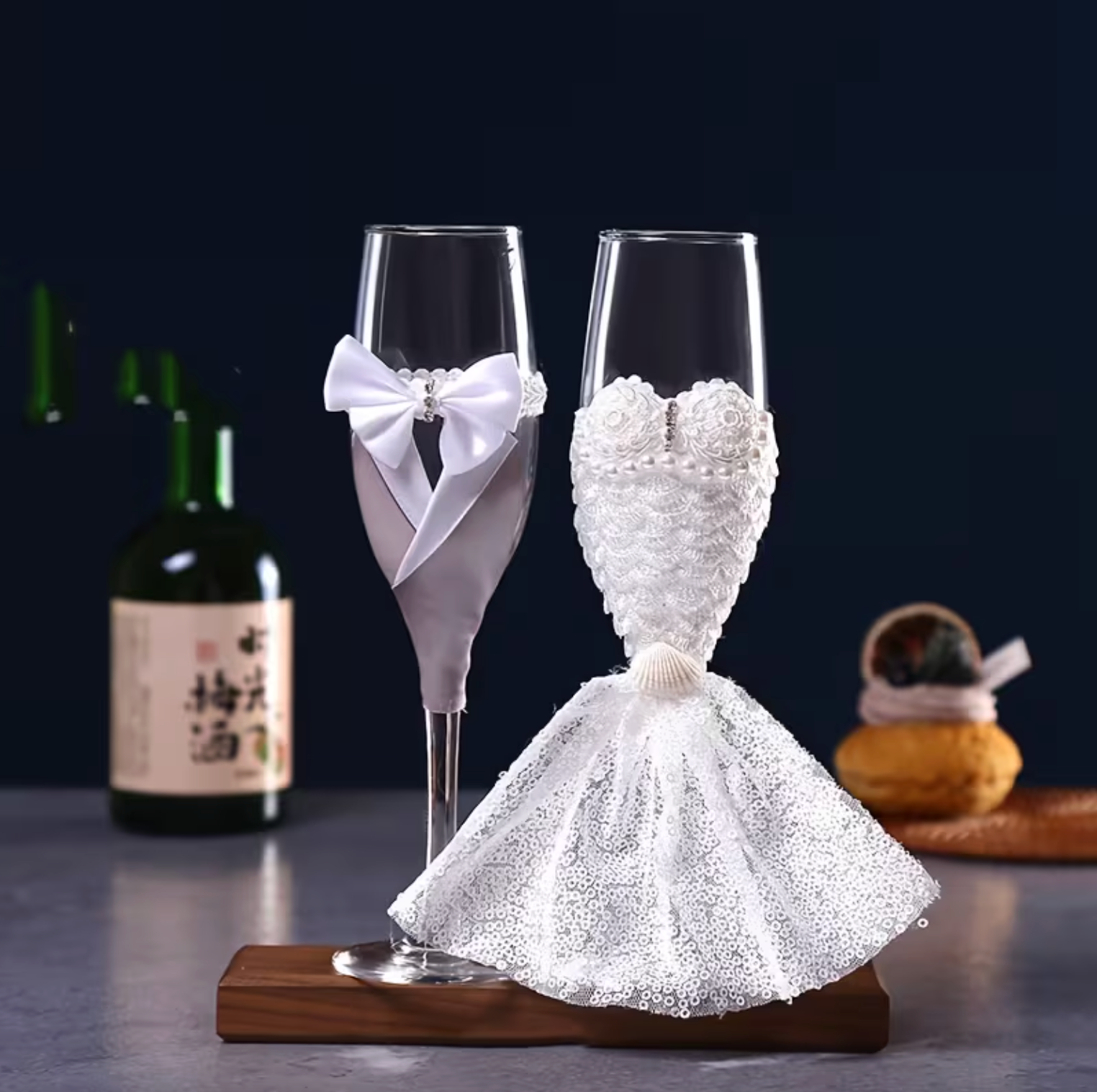 Verres à champagne Décoratifs pour Mariage 2 Pack